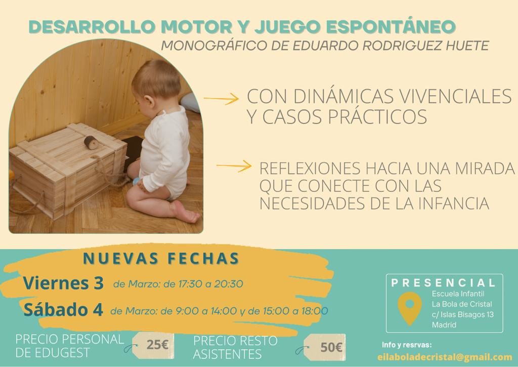 ¡Nuevas fechas! Taller «Desarrollo motor y juego espontáneo»